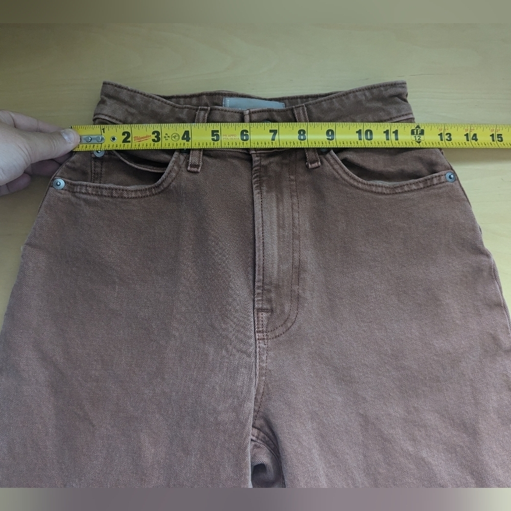 EVERLANE Way-High Curvy Jean - Brown Size 24 Reg Brown High Rise - Picture 12 of 14
